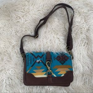 Pendleton Small Wool Cowhide Leather Shoulder Bag